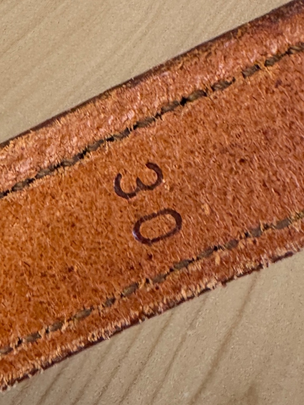 Vintage 80s Ralph Lauren Tan Vaccheta Leather Belt RL Stamp Italy Size 30” - Picture 11 of 11